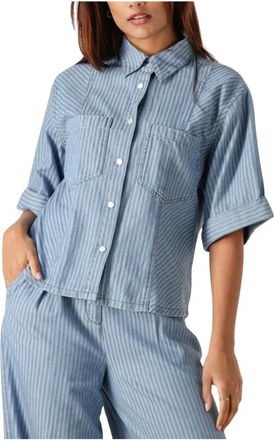Aaiko Dames, Blouses & Shirts, Blauw, Maat: 2XL