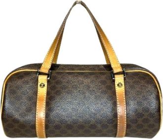 Celine Pre-owned Handbags, female, Brown, Size: ONE SIZE Pre-owned Macadam Leather 2way Boston Bag