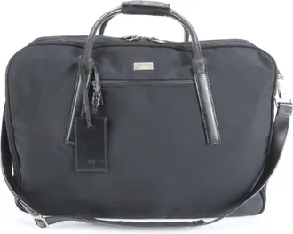 Gucci Black Leather Nylon Boston Bag Tote Bag (Pre-Owned)