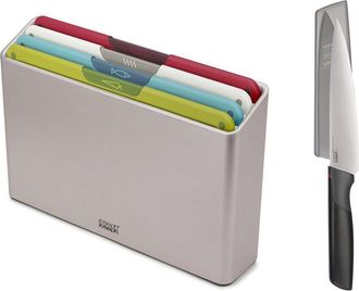 Joseph Joseph Folio Icon 4Pc Cutting Board Set With Chefs Knife