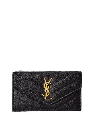 Saint Laurent Monogram Leather Card Holder