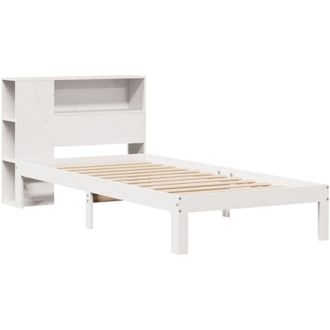 vidaXL Bookcase Bed without Mattress White 100x200cm Solid Wood Pine Vidaxl