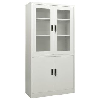 vidaXL Vidaxl - Armario De Oficina De Acero Gris Claro 90x40x180 Cm