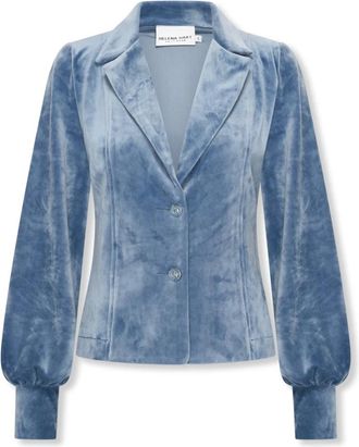 Hart by Helena Hart Jassen, Dames, Blauw, M, Leer, Velours Blazer Lora Jeans