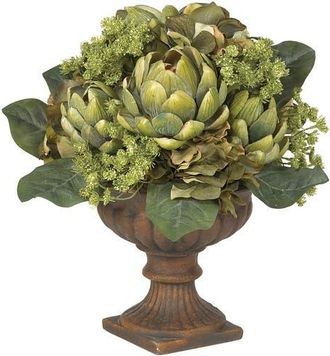 Nearly Natural Artichoke Centerpiece Artificial Flower Arrangement in Green at Nordstrom
