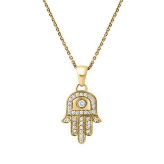 LuvMyJewelry Hamsa Hand 0.3 Ct 14K Gold Diamond Pendant in 14K Yellow Gold at Nordstrom