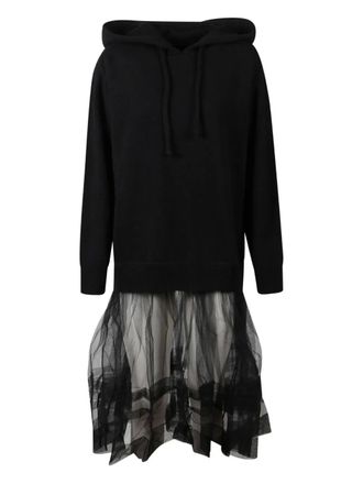 Jucca tulle hooded dress - Black
