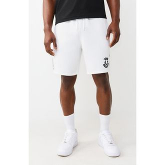 True Religion Logo Fleece Shorts in Optic White at Nordstrom Rack, Size X-Large