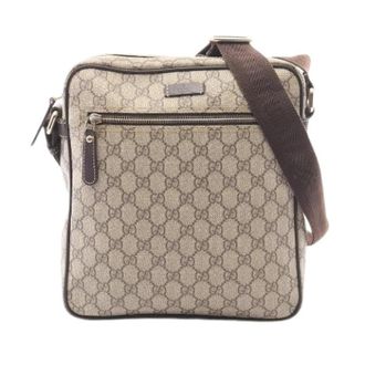 Gucci Vintage, unisex, Beige, ONE Size, Leer, Pre-owned GG Supreme Coated Canvas Shoulder Bag