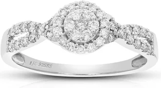 Vir Jewels 2/5 cttw Lab Grown Diamond Engagement Ring in Sterling Silver For Women