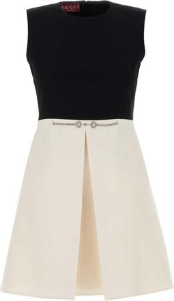Gucci BlackWhite Round Neck Mini Dress