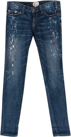 Current Elliott Blue Denim The Skinny Paint Jeans Size XS
