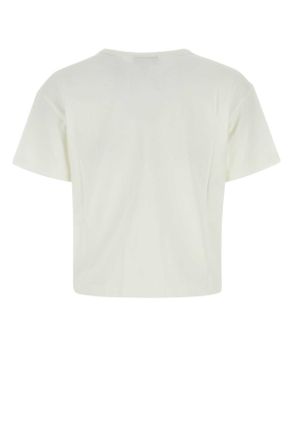 A.P.C. Womens Ivory Cotton T-Shirt Blancdarknavy Coton Biologique T-shirts And Polos