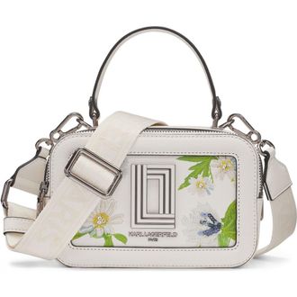 Karl Lagerfeld Simone Floral Emboridery Crossbody in White Multi at Nordstrom