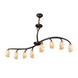 Netlighting Forest Semi Ceililng 8 Light G9 Bar Brown Black Oxide