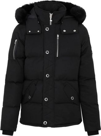 Moose Knuckles Zwarte Bontjas voor Mannen - Heren - Gewatteerde jassen - Zwart - XL - Katoen - Jassen
