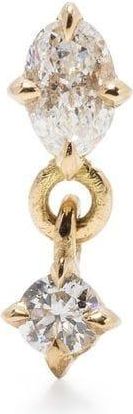 Lizzie Mandler 18kt yellow gold Mix Matched diamond stud earring - women - Diamond/18kt Yellow Gold - One Size