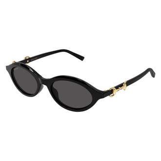 Gucci Zonnebril met ovaal montuur - Dames - Accessoires - Zwart - Maat: 51 MM