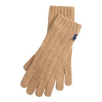 Ralph Lauren Handschoenen van kabelgebreide wol en kasjmier - Dames - Accessoires - Beige - Maat: ONE Size Wol