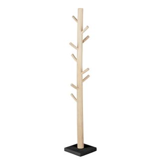 Maisons du monde Perchero de tronco de &aacute;rbol de madera de teca marr&oacute;n