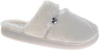 Badgley Mischka Badgley Mischka Womens Sparkling Brooch Slippers in White at Nordstrom, Size 10