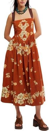 Free People Until Dawn Floral Midi Sundress in Cinnamon Combo at Nordstrom Rack, Size X-Small