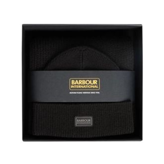 Barbour Sweeper Legacy Muts & Sjaal Cadeauset - unisex - Accessoires - Zwart - Maat: ONE Size Acryl