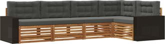 vidaXL Conjunto De Sof&aacute;s De Exterior 5 Uds. Natural Y Antracita Vidaxl