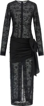 Alessandra Rich Black Lace Bustier dress