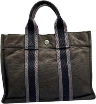 Herm&egrave;s Pre-owned Canvas Tote Bag - Dames - Vintage Shopper - Bruin - ONE Size - Vintage
