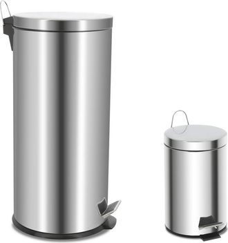 OEM Juego De Papeleras Para El Hogar - 30l, 3l Plateadas
