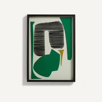 AM.PM Veelkleurig paneel van bedrukt papier, met de hand geborduurd, AZIO