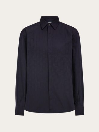 Ferragamo Men Ferragamo Monogram sport shirt Blue