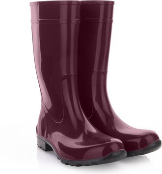 Lemigo Ilse Womens Wellington Boots High Rain Boots, wine red, 8.5 UK