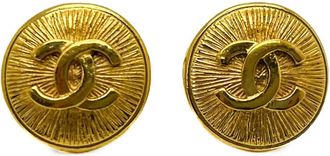 Chanel Orecchini a clip Sunburst anni 80 - Oro