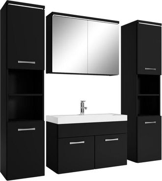 Badplaats Conjunto De Muebles De Ba&ntilde;o Paso Xl 80 Cm - Negro Mate - Mueble