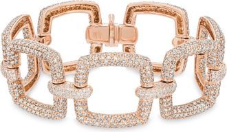 Bespoke 18kt Rose Gold Pave Diamond Chunky Link Bracelet