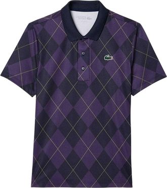 Lacoste Dames Geruite Ultra Dry Polo Shirt (Paars)