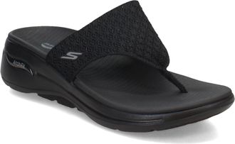 Skechers Womens GO WALK Arch Fit Sandal - Spellbound - Black Textile - UK 8