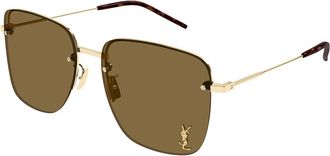 Saint Laurent SL 312 M Asian Fit 014 Womens Sunglasses Gold Size 58