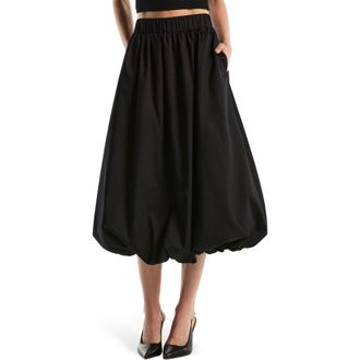 Shelli Segal Bubble Hem Midi Skirt in Black at Nordstrom Rack, Size X-Large