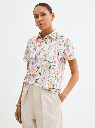 Contemporaine Womens Patterned stretch jersey Polo Shirt shirt