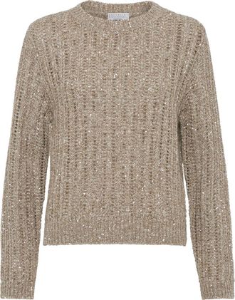 Brunello Cucinelli Dazzling rib sweater in Camel at Nordstrom, Size Xx-Large Eu