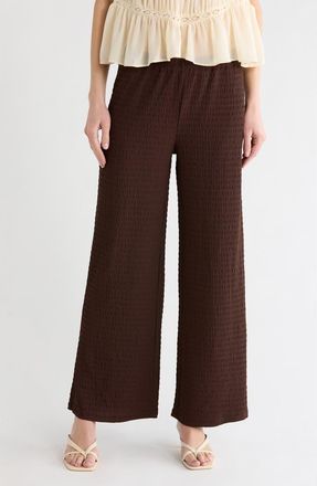 Vigoss Textured Wide Leg Pants in Chocolate at Nordstrom Rack, Size X-Small