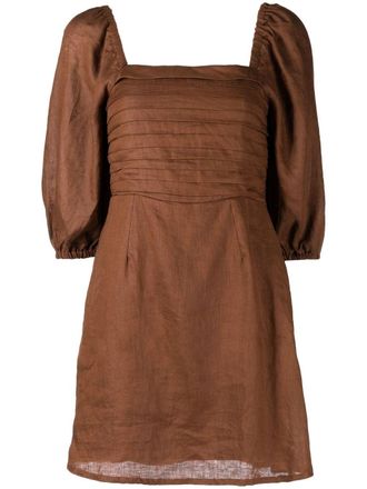 Faithfull The Brand Venezia linen mini dress - Brown