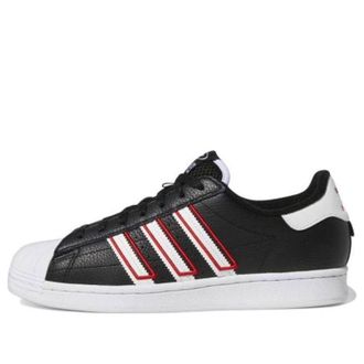 adidas Superstar Black White Vivid Red GY0998