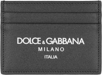 Dolce & Gabbana Mens Leather Card Holder Black Calf Wallets & Cardholders