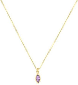 Set & Stones Marquise Birthstone Charm Necklace in Gold /June at Nordstrom