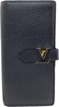 Louis Vuitton Brown Noir Leather Long Wallet (Bi-Fold) (Pre-Owned)