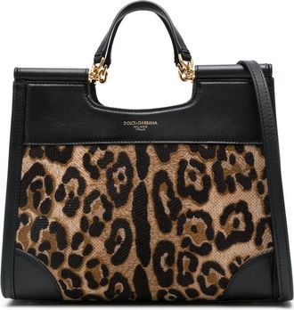 Dolce & Gabbana Small Sicily Tote Bag - Womens - Calf Leather/Fabric